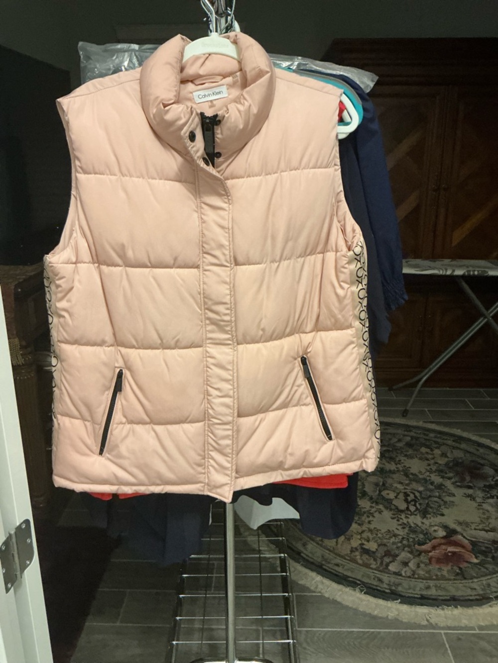 Calvin Klein Blush Pink Quilted Puffer Vest